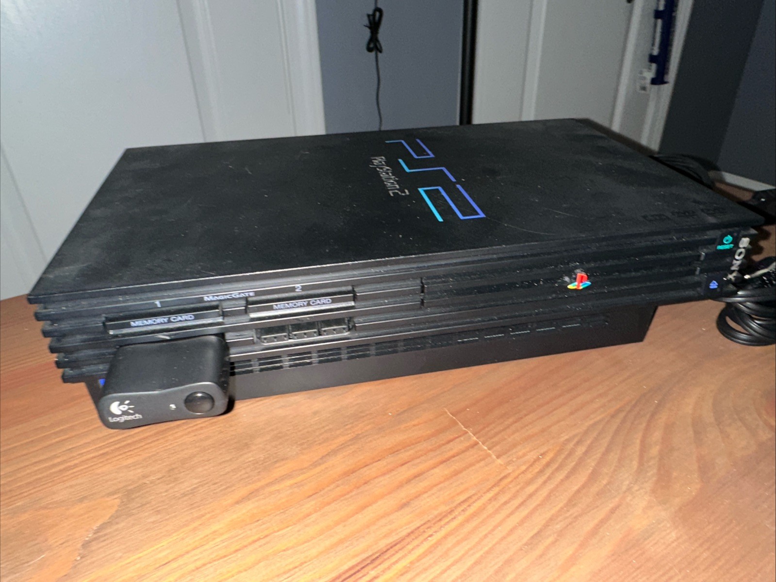 Sony PlayStation 2 PS2 Console Fat Logitech Wireless Controller SCPH-30001 WORKS