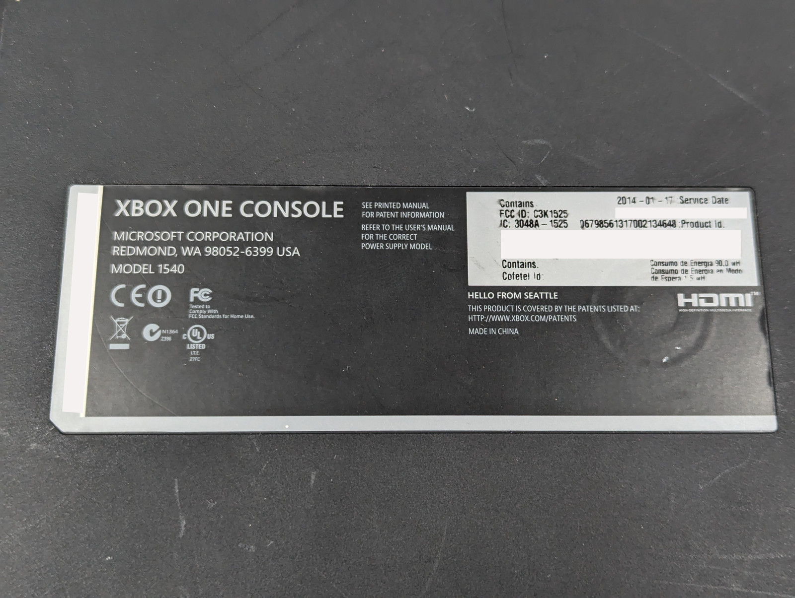 Microsoft Xbox One Video Game Console (1540) | Black | *For Parts*