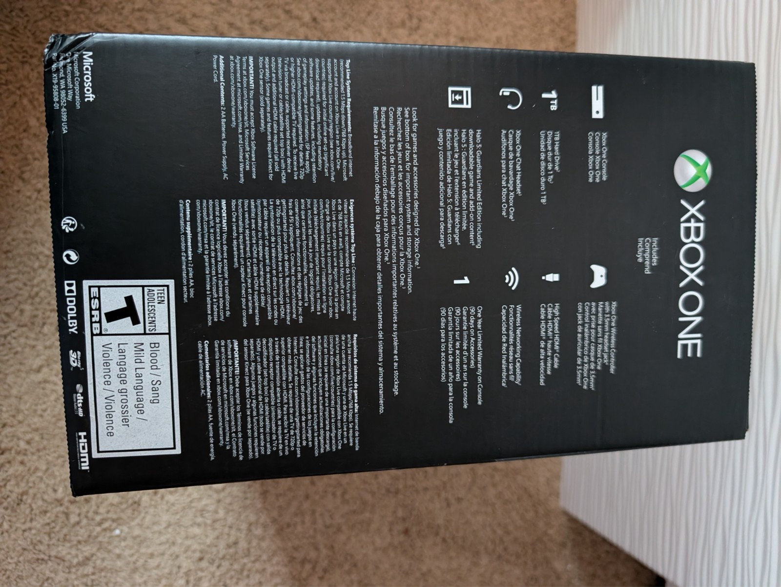 Xbox One Halo 5:Guardians Limited Edition 1TB Black & Silver ConsoleFACTORY SEAL