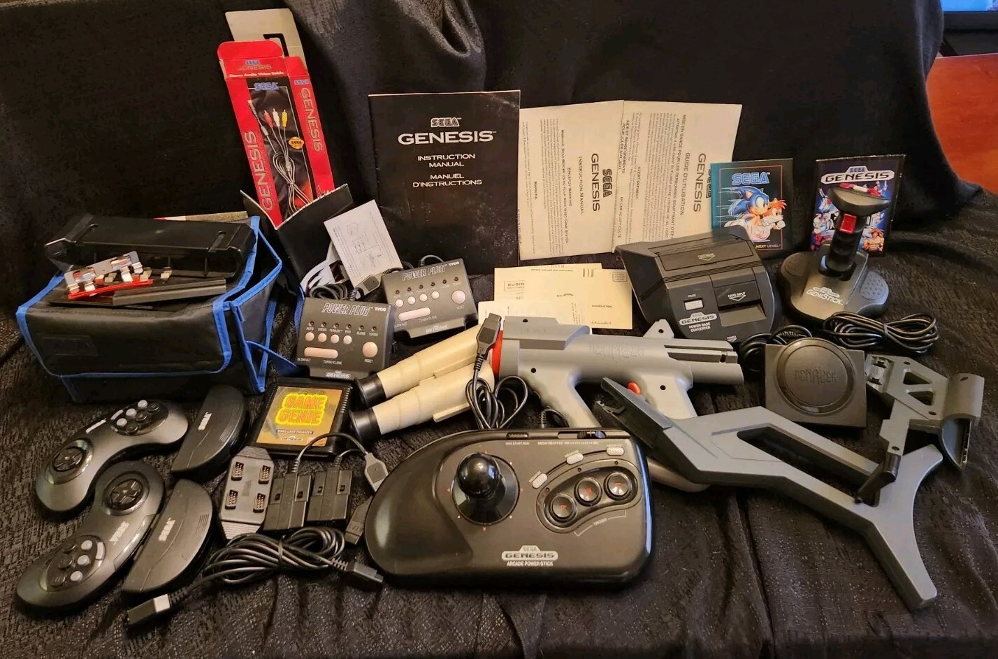 Sega Genesis Lot Menacer Wireless Controllers Arcade Stick *Parts Only Untested
