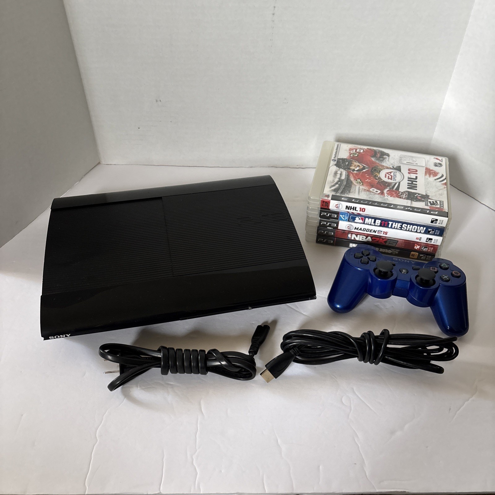 Sony PlayStation 3 250GB Bundle Super Slim Black PS3 Console CECH-4001B *WORKS*