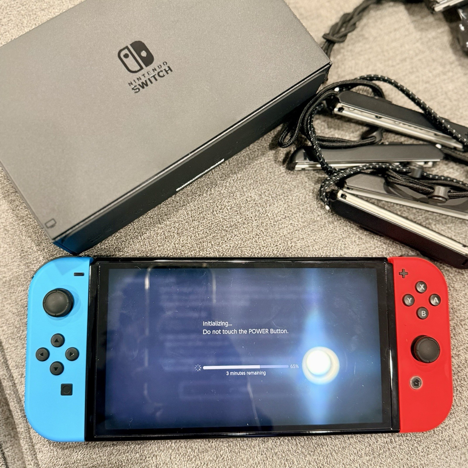 Nintendo Switch OLED Model Handheld Console – 64GB – Black/Neon Red/Neon Blue