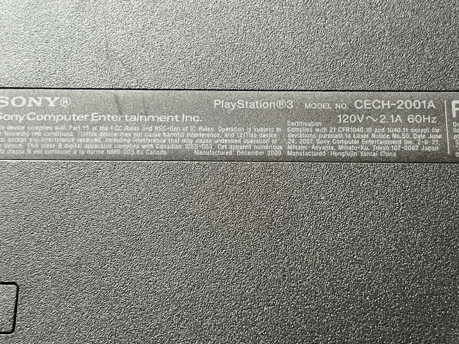 Sony PlayStation 3 CECH-2001a 120GB Slim Black Gaming Console Parts Not Working