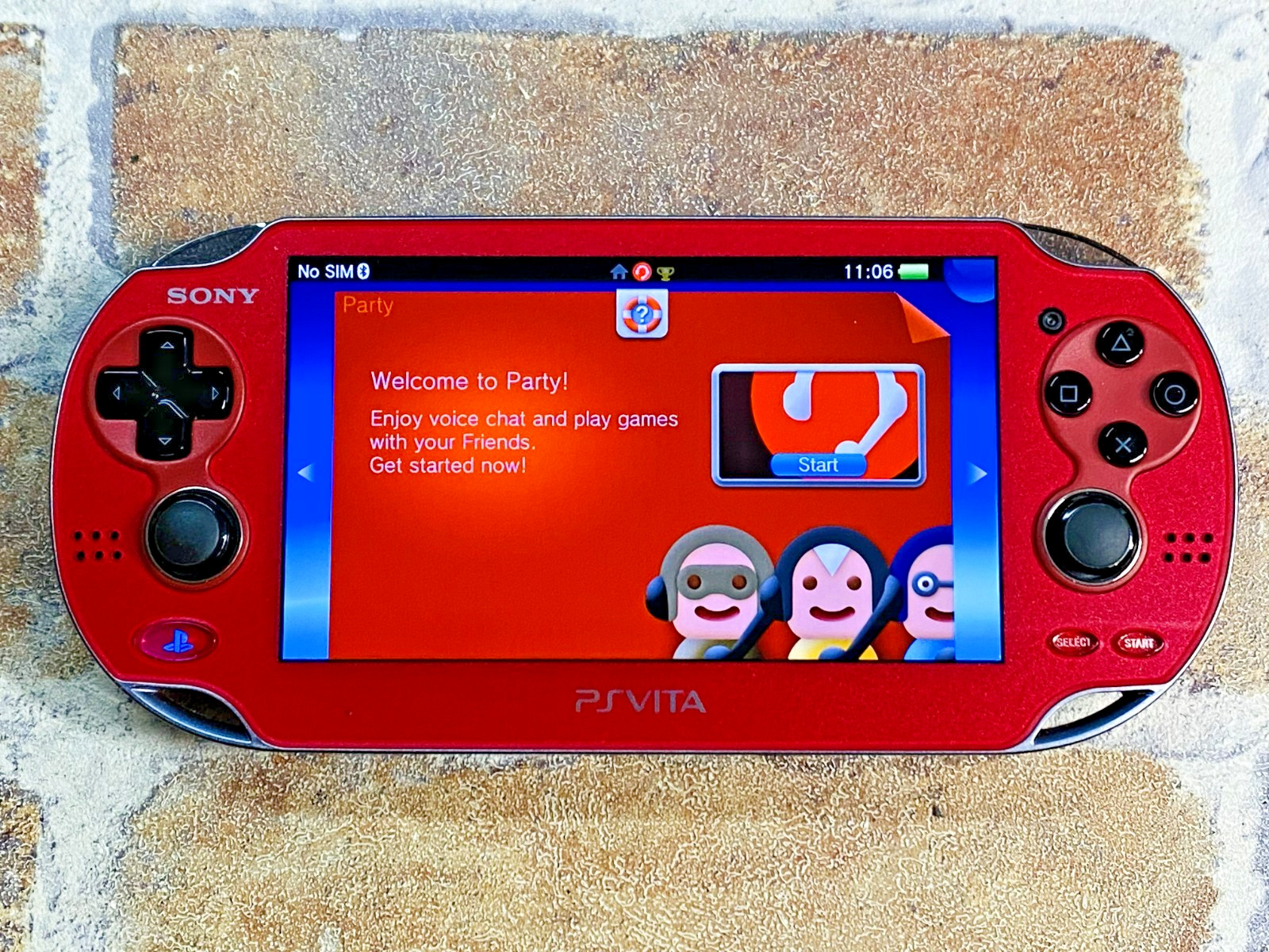 SONY PS Vita PCH-1100 Cosmic Red Japan Tested Charger 16GB Mobile Case EX