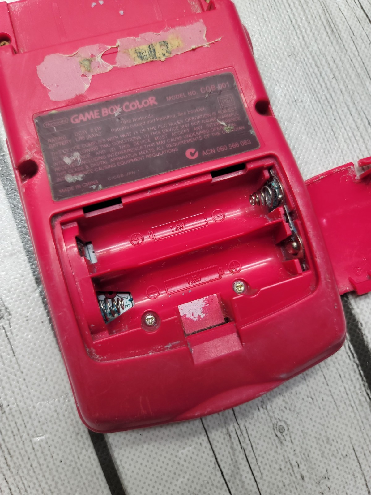 Nintendo Game Boy Color CGB-001 Berry Red Handheld Console As Is For Parts