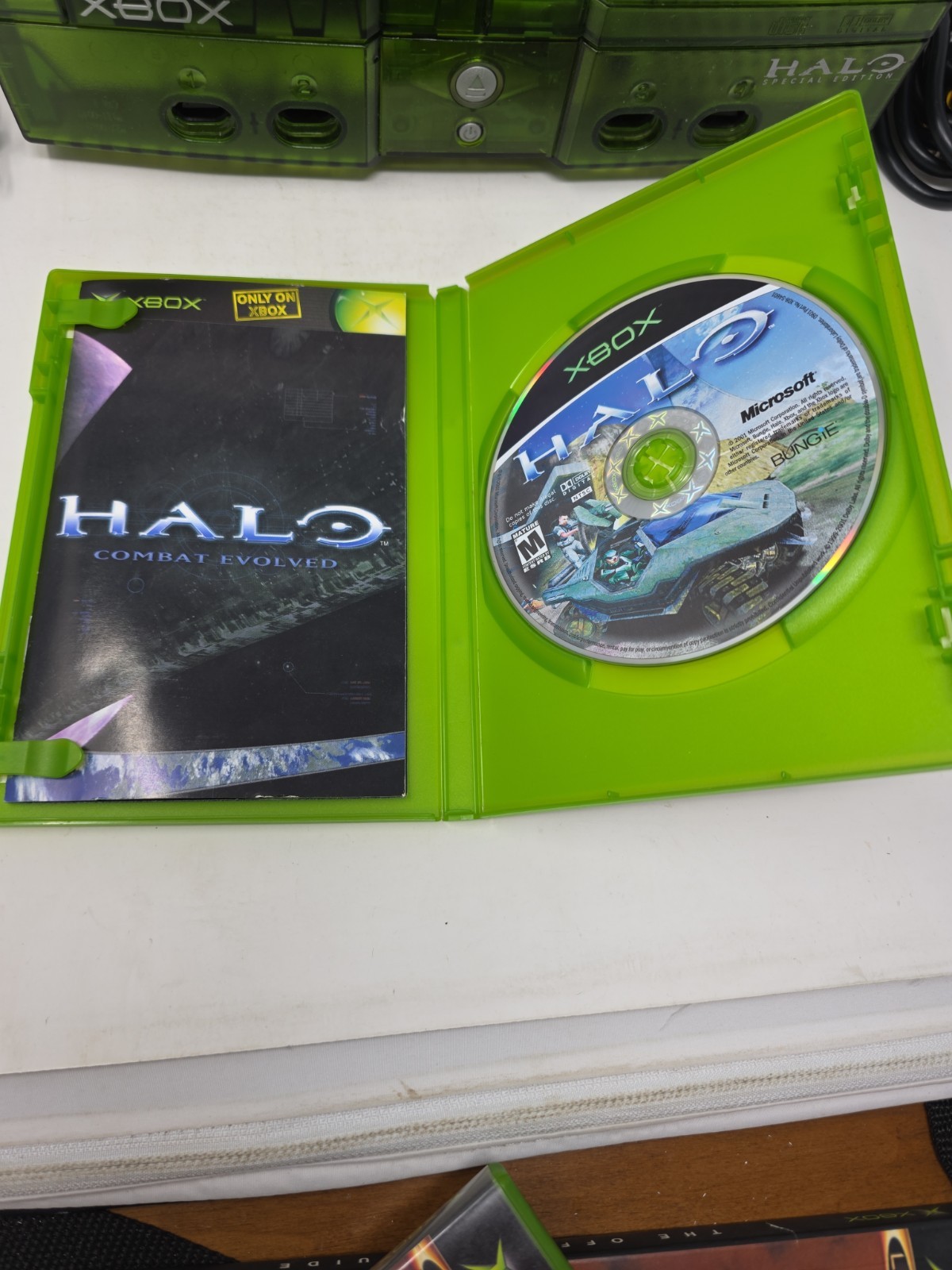 Microsoft Xbox Halo Special Edition Console Bundle With Halo 1, 2 & Guide Tested