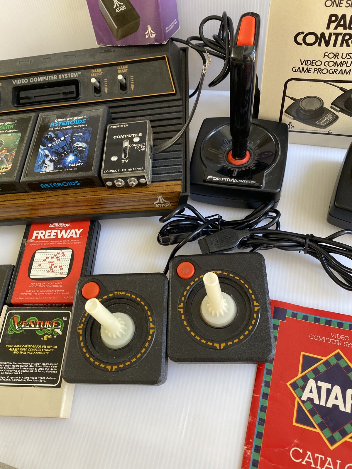VINTAGE Atari CX2600A Video Game Console, Controllers, 6 Games, Original Box