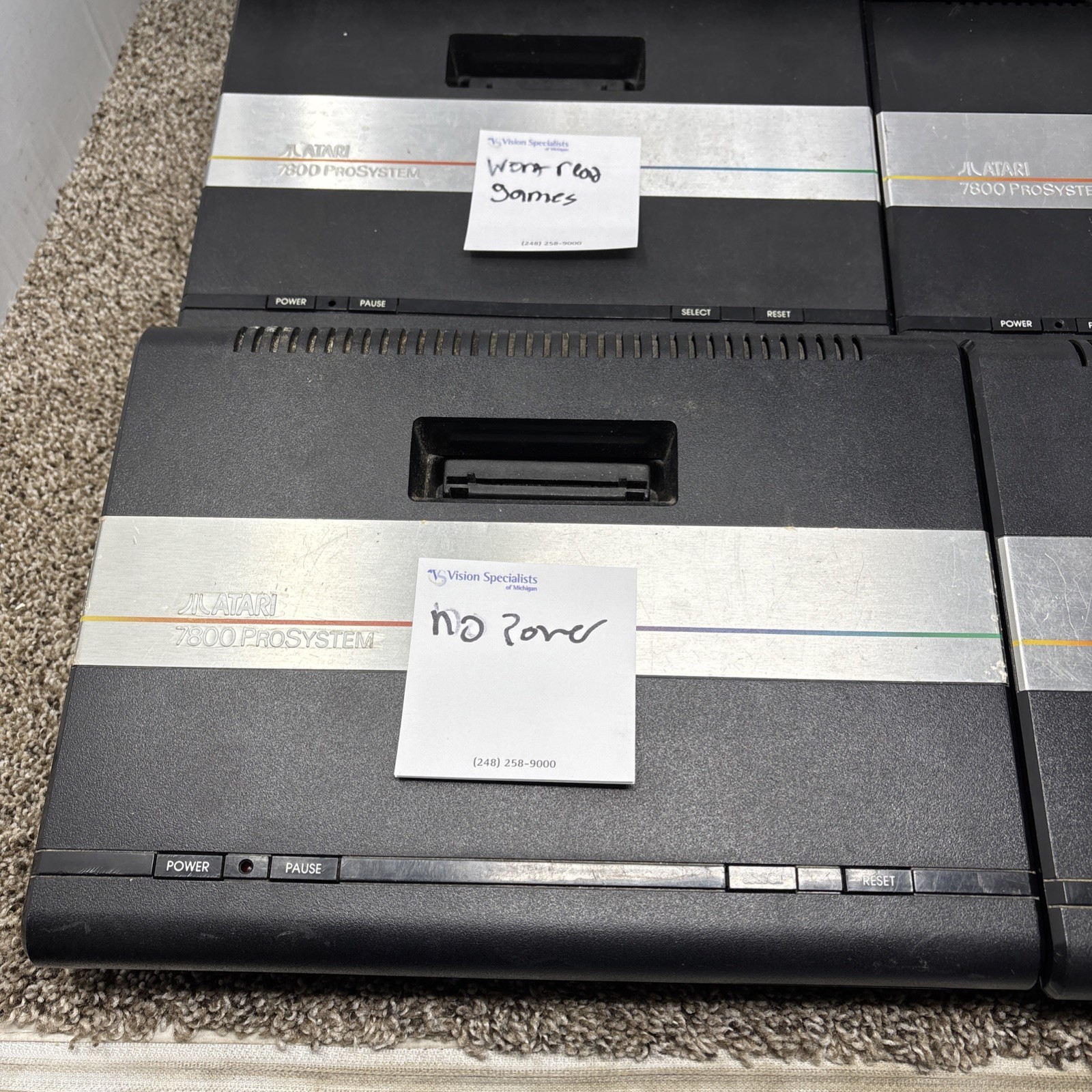 Atari 7800 Consoles Lot For Parts Or Repair Lot Of 6