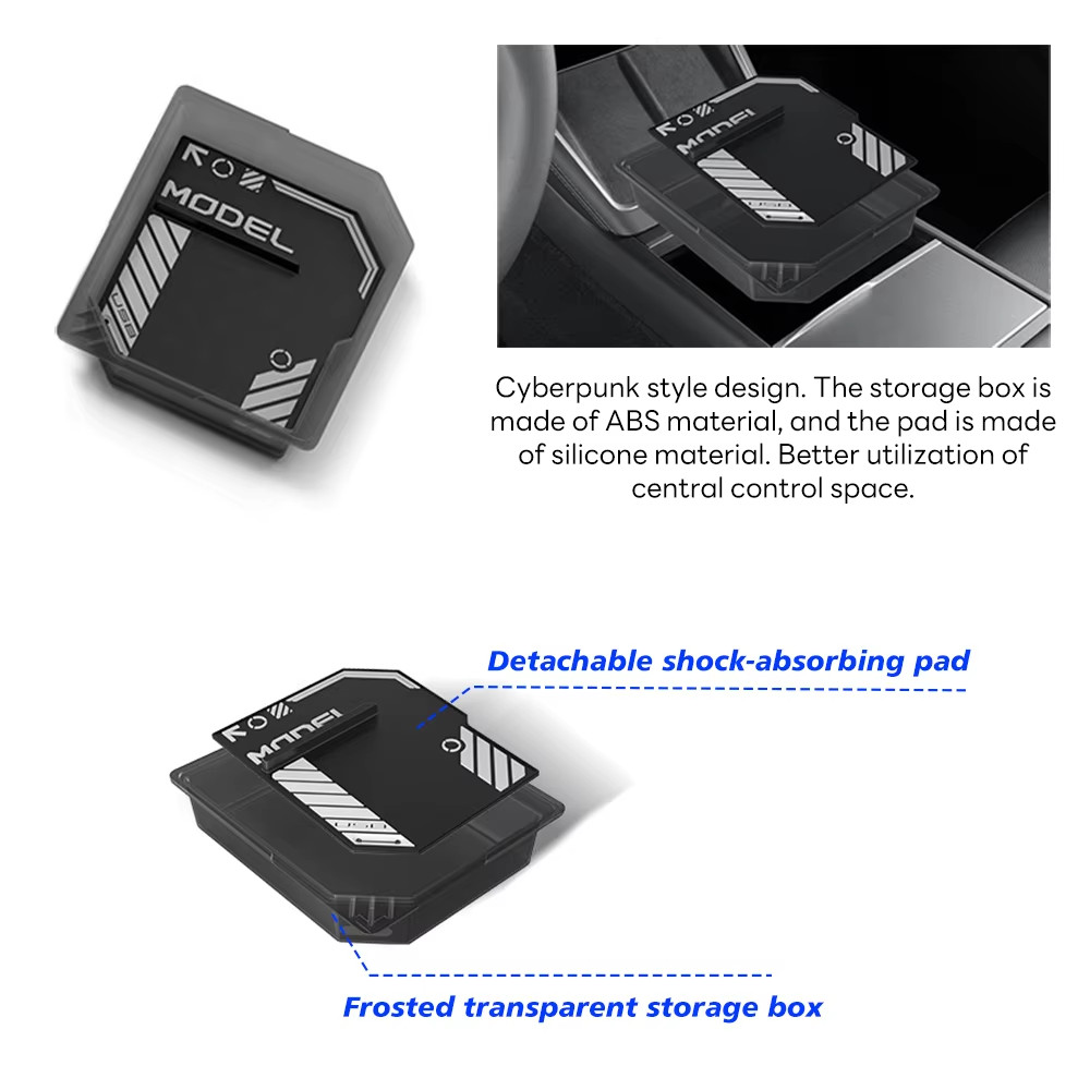 Console & Armrest Storage Box For Tesla New Model Y 2025 Juniper Launch ABS with