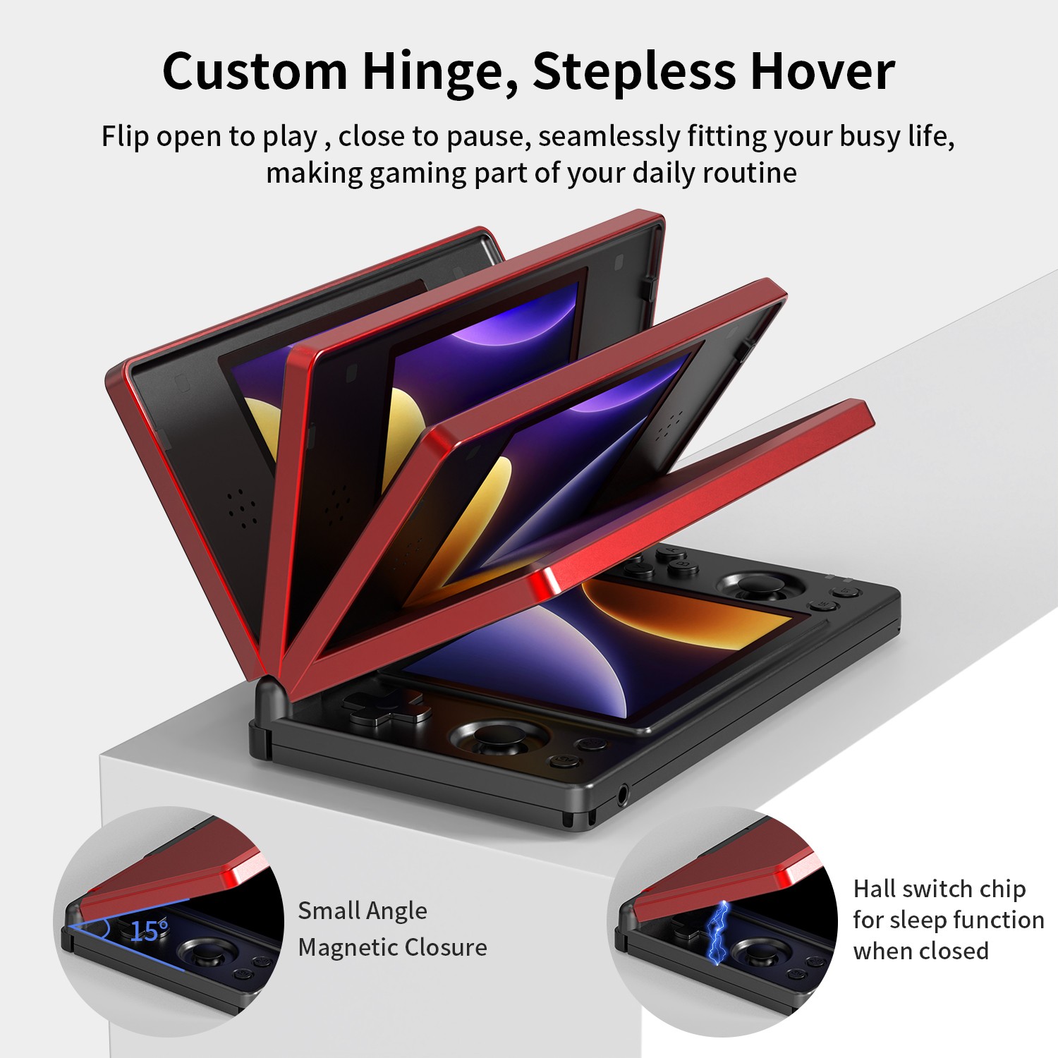 ANBERNIC RG DS Dual-Screen Retro Handheld Game Console Android14 4″IPS Flip Gift