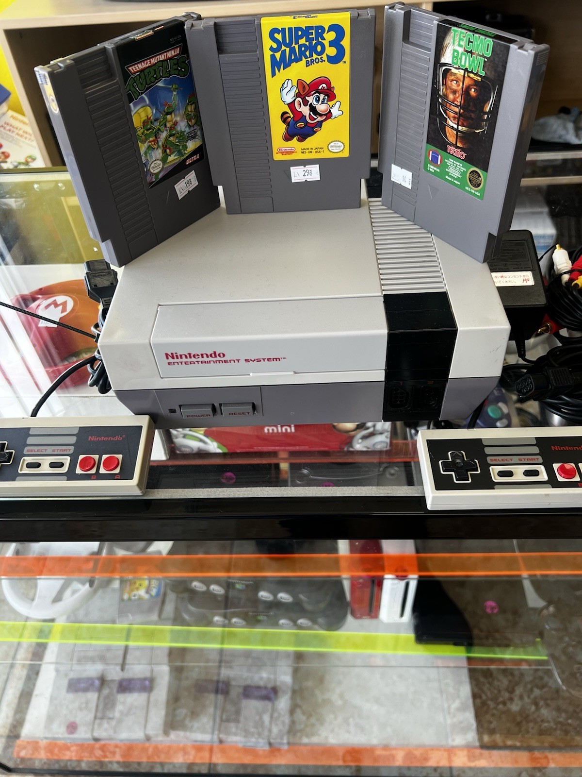 Nintendo NES Gray with 2 Controllers and 3 Games Played and Tested Great Cond