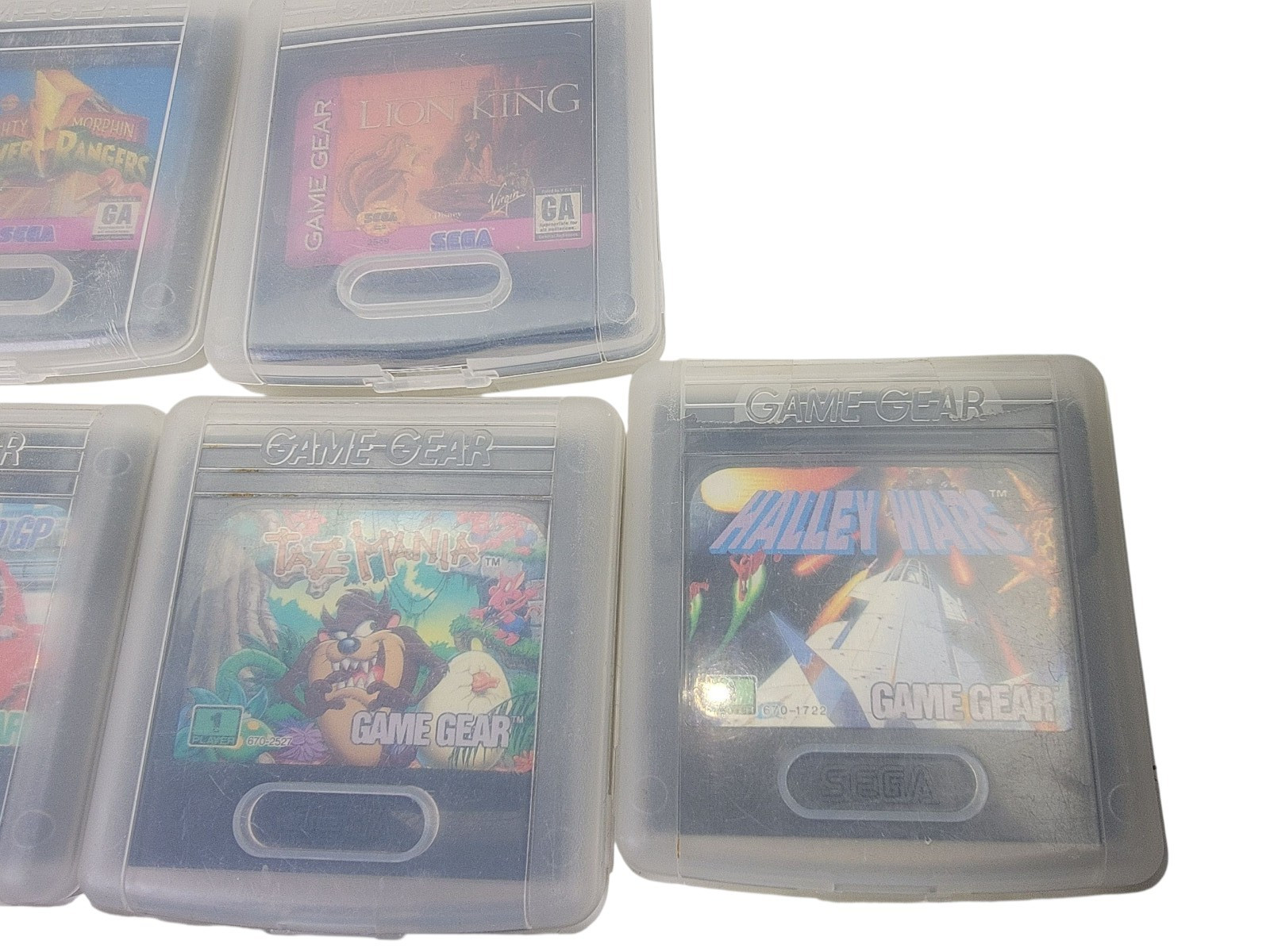 Sega Game Gear Lot 13 Games Cleaning Cartridge Plastic Cases Chargers & Case.