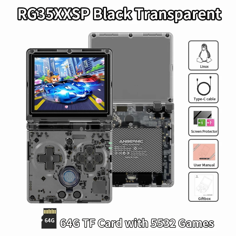 ANBERNIC RG35XXSP Retro Handheld Game Console Linux 64G 5K+ Game 3.5″ IPS Screen