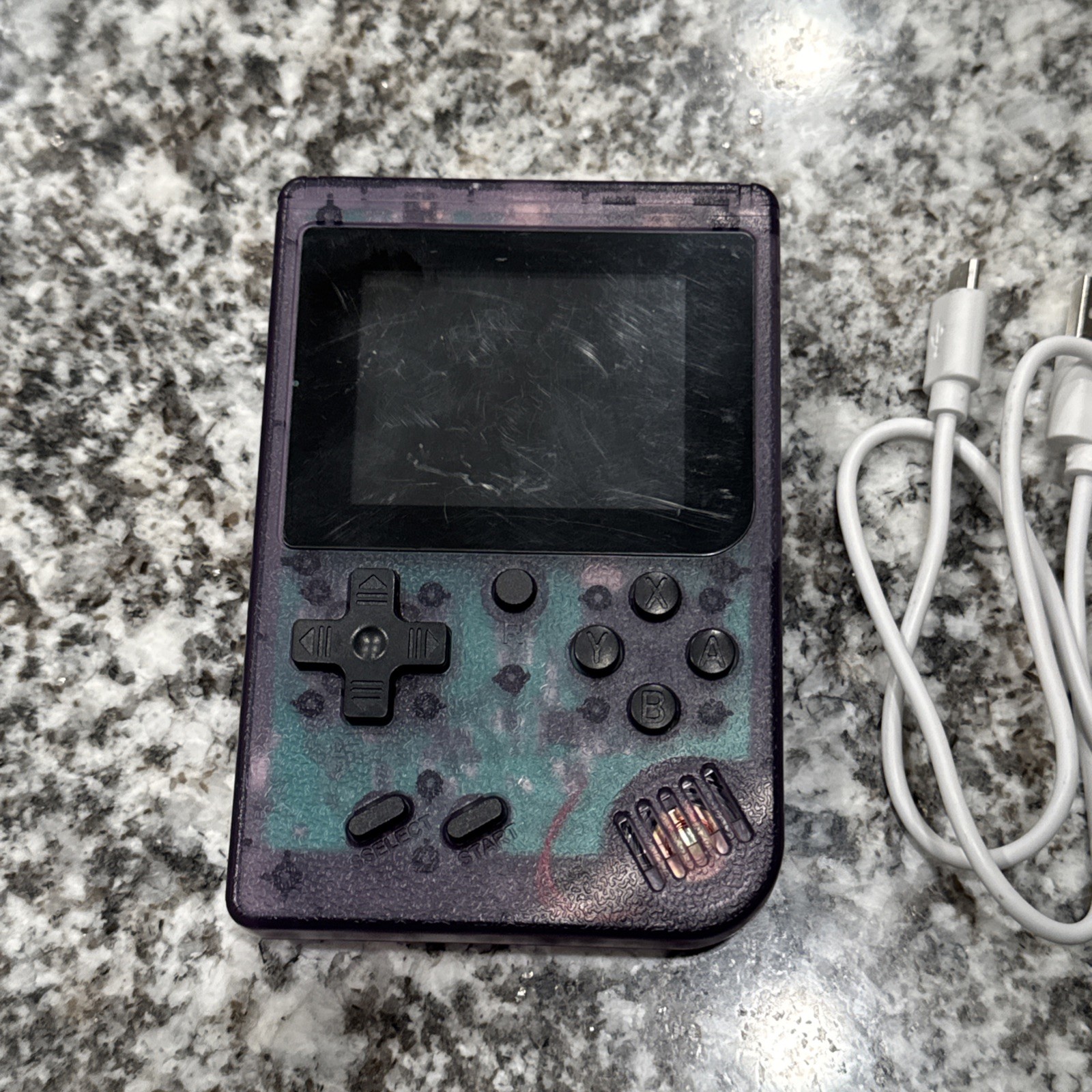 Merkury MI-PGC01 Purple Clear Handheld Video Game Console Rechargeable Battery