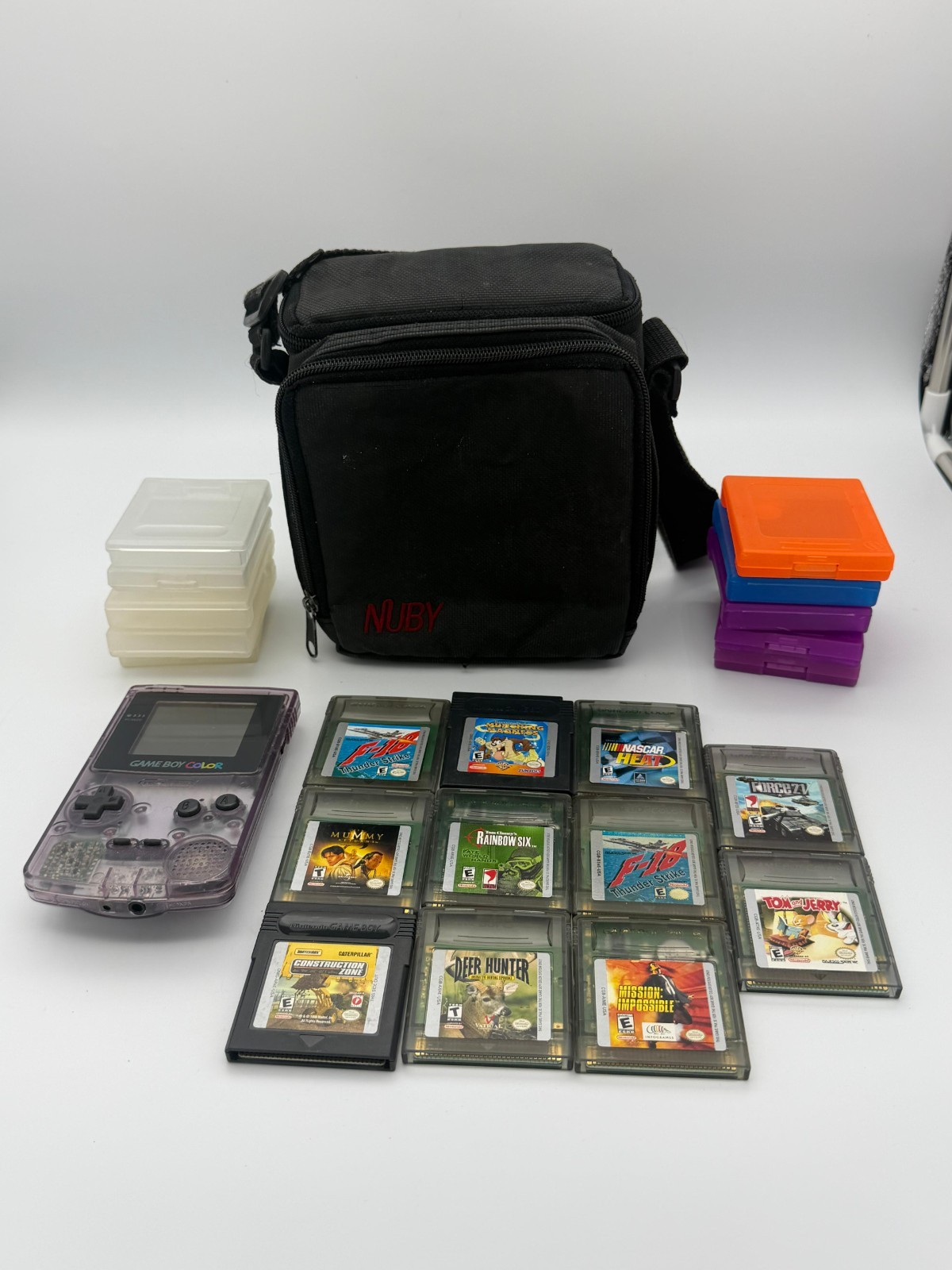 Vintage Atomic Purple Game Boy Color Bundle – 11 Games Included – Retro Lot