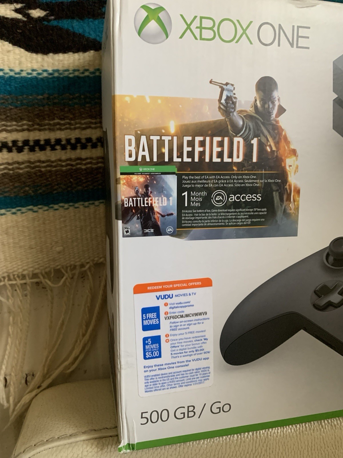 Microsoft Xbox One S Battlefield 1: Storm Gray Special Edition Bundle 500GB Gray