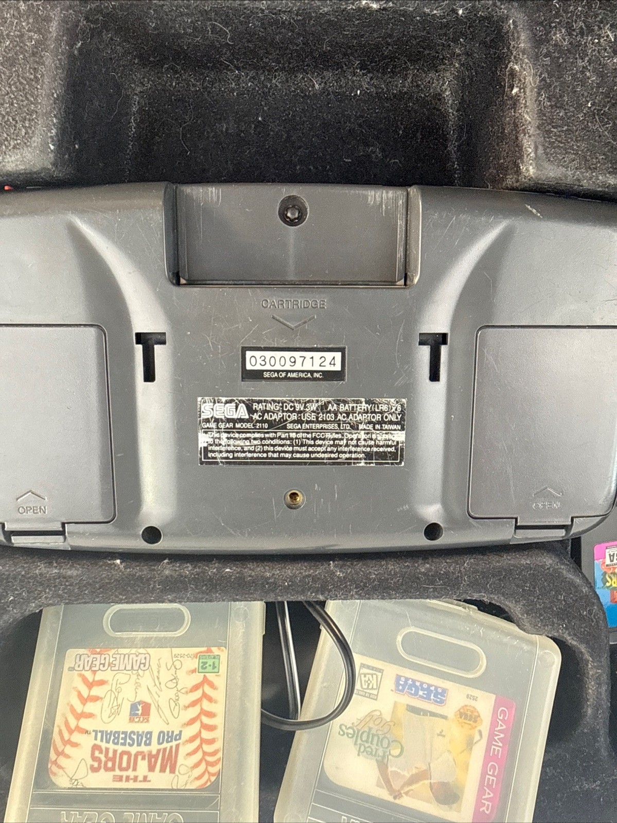 Sega Game Gear Console Model: 2110 With Case + 3 Games Not Working Parts
