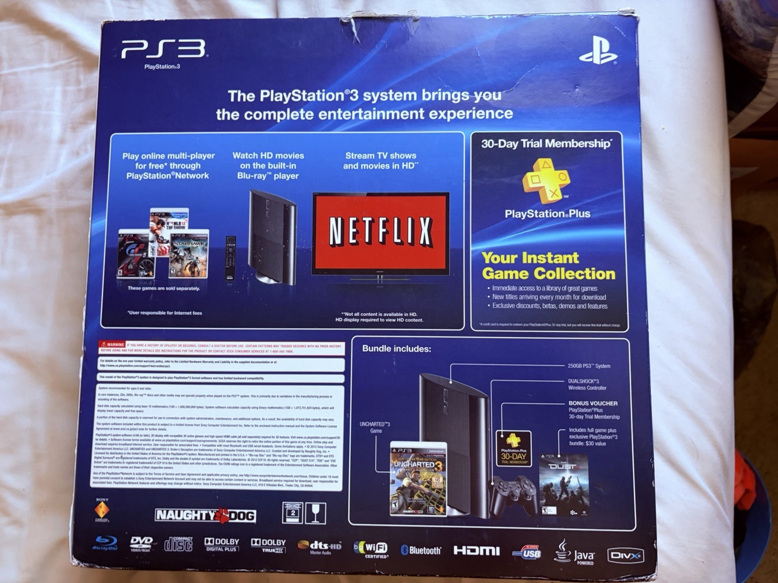 Sony PlayStation 3 250GB Console With Box No Controller.