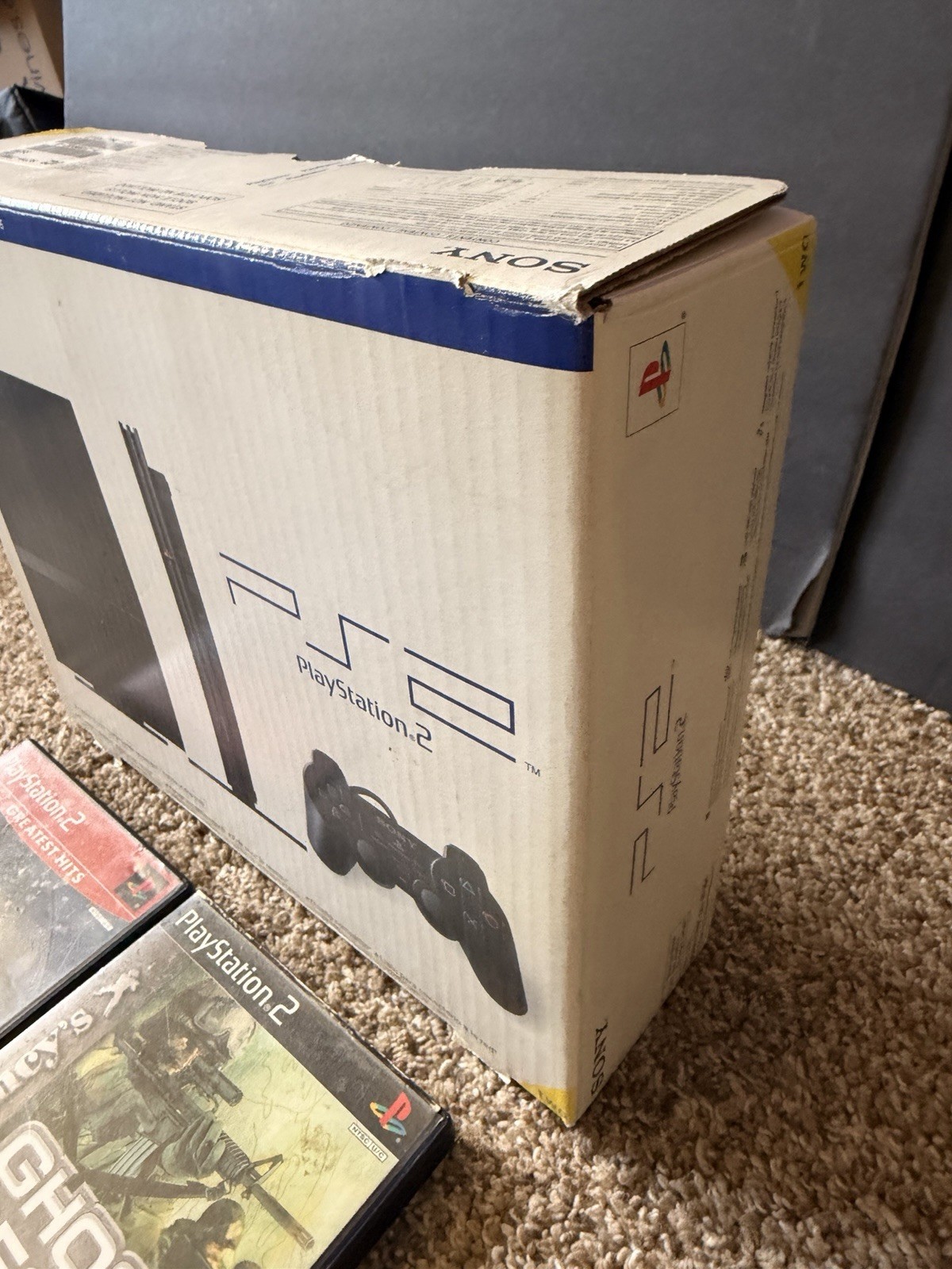 Sony PlayStation 2 Slim Launch Edition Charcoal Black Console (SCPH-77001CB) CIB