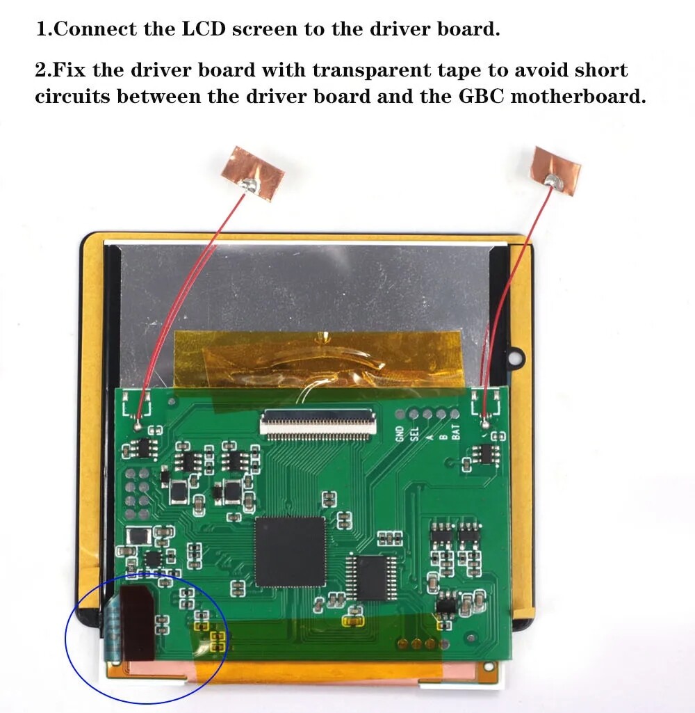Game Boy Color Q5 IPS Upgrade Kit Laminated with OSD Desaturation Gameboy GBC