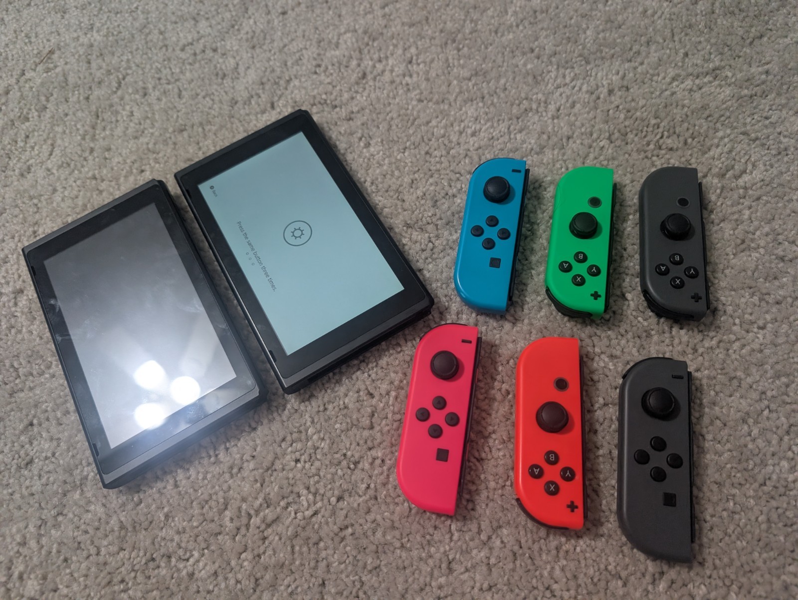 Two Nintendo Switches With Docks And HDMI Cord