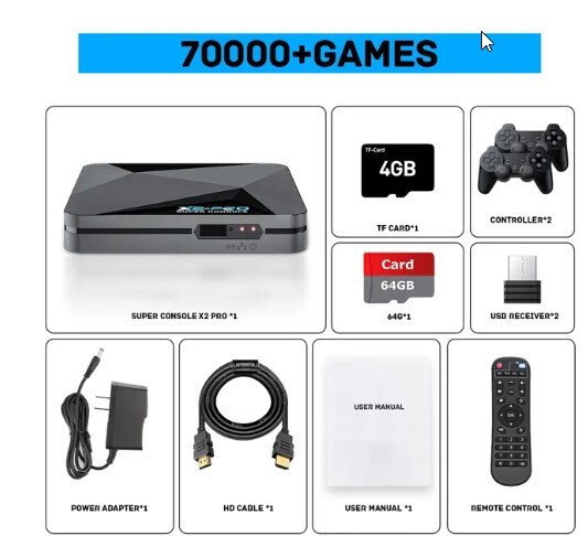 GIFT IDEA VIDEO GAMES AND CONSOLE GAME BOX X2 PRO VIDEO GAME ANDROID TV BOX