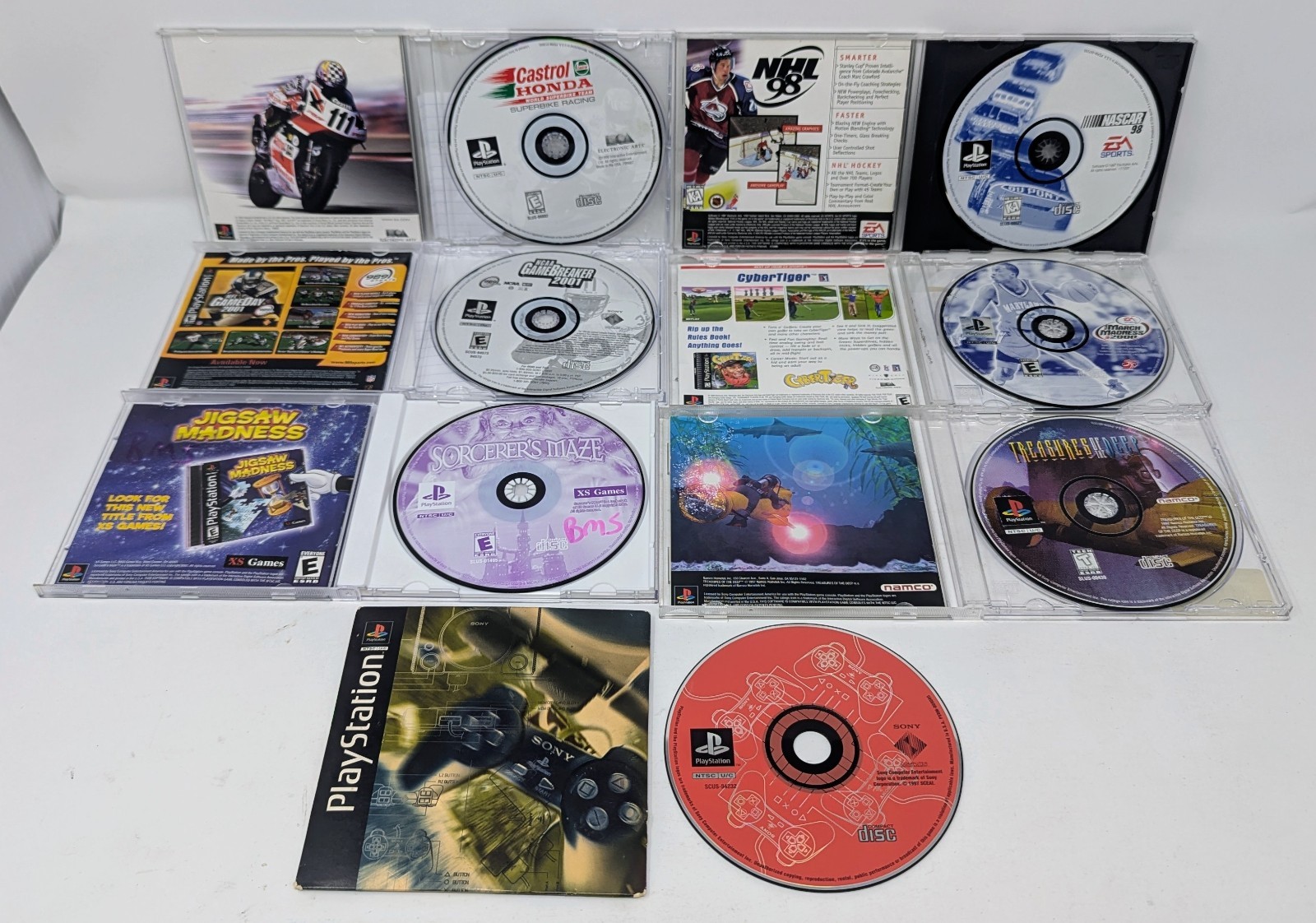 Sony PlayStation 1 Console Bundle w/ 10 Games – Chrono Cross, KoF ’99, Tested!