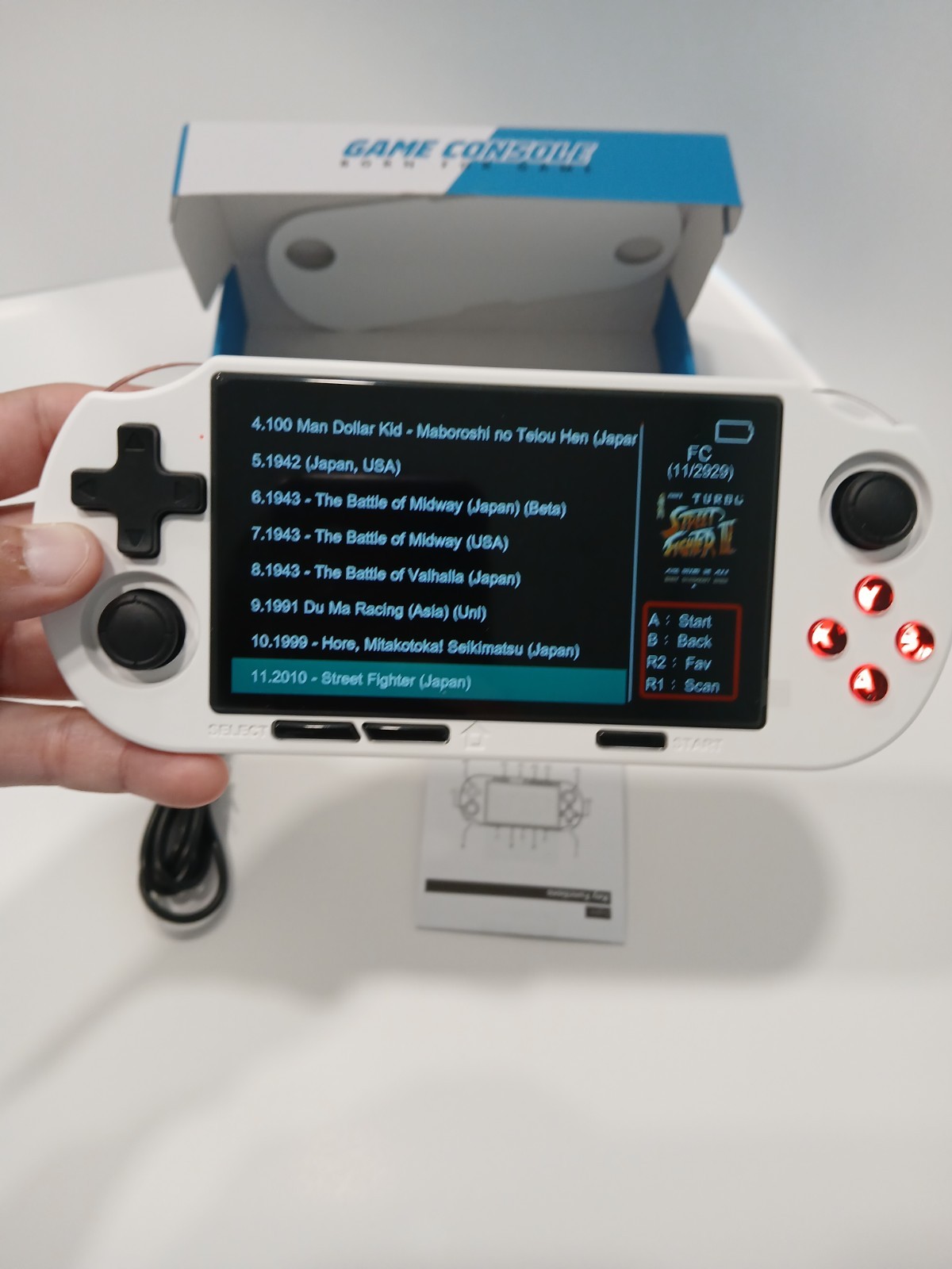 2929 Portable Gaming Console – IPS Screen, RGB Lighting, Rechargeable Battery