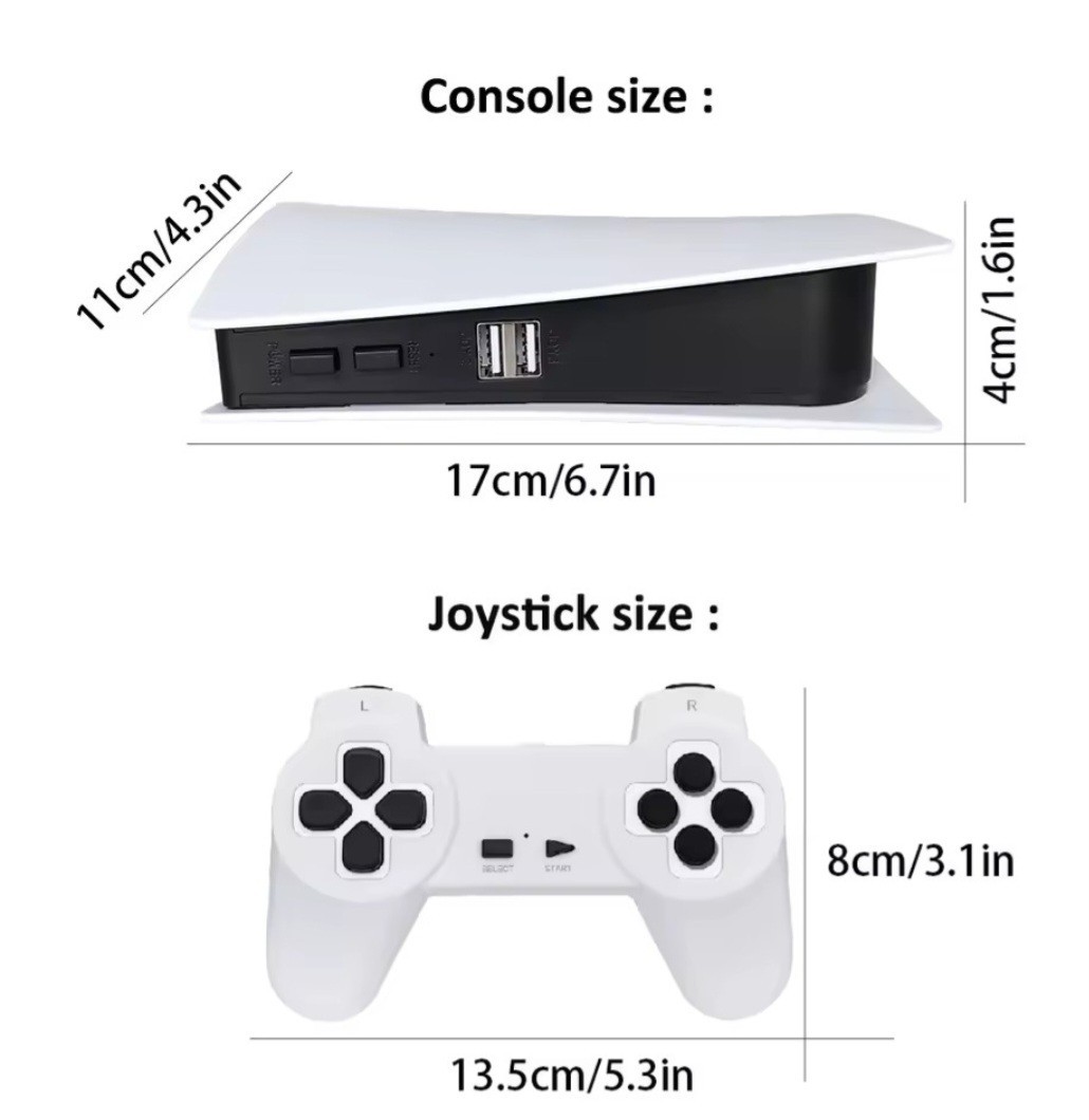 GS5 4K HD Retro Game Console HDMI Wireless 2 Controllers 600+ Games Plug & Play