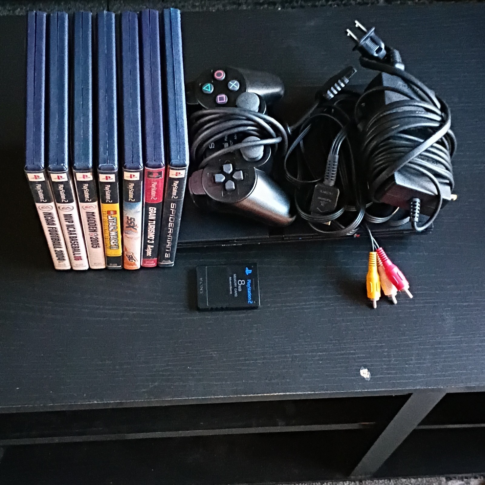 PS2 Slim Console Spiderman 3 Bundle: 7 Games, Controller & Memory Card (Tested)