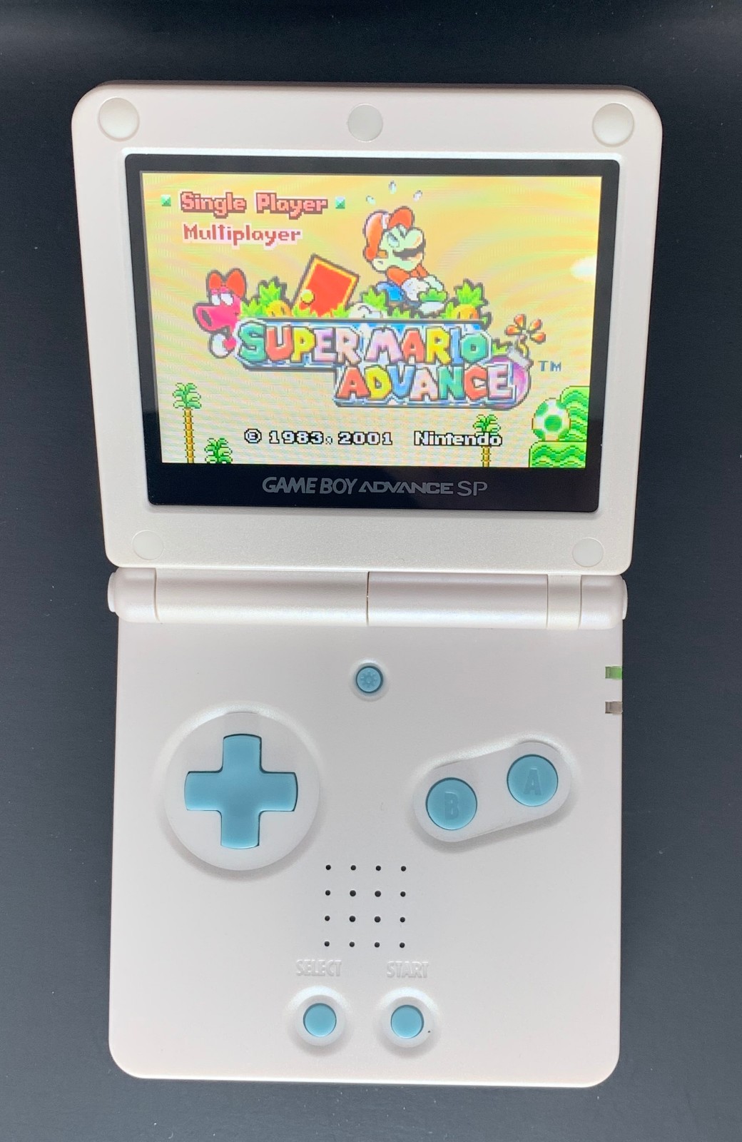 See Video: Nintendo Game Boy Advance SP IPS V2, White/Blue, Games & Accessories