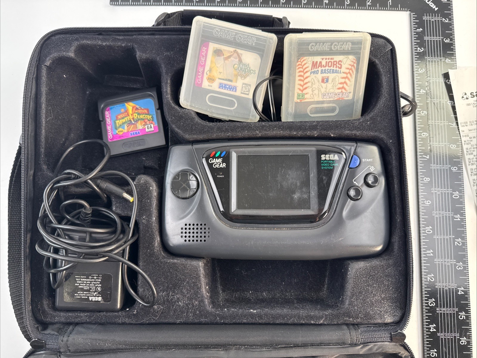 Sega Game Gear Console Model: 2110 With Case + 3 Games Not Working Parts