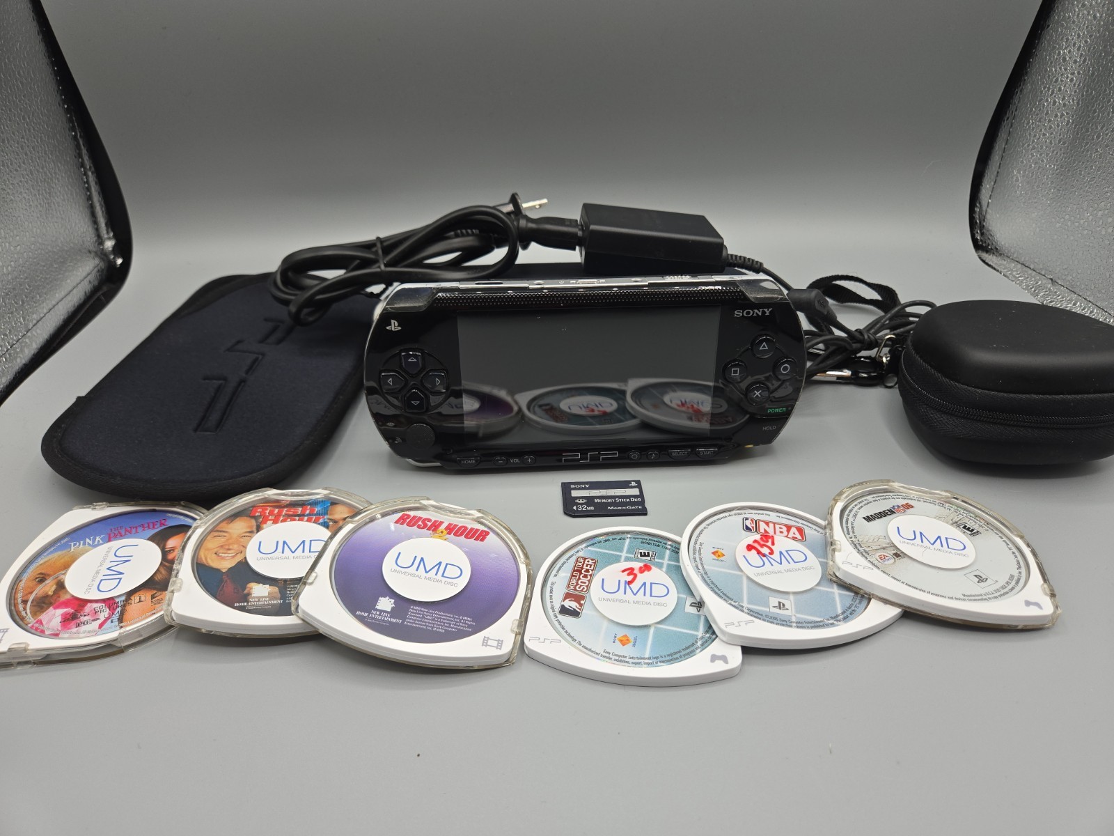 Sony PSP-3001 Bundle – 4 Games 3 Movies+ Case + Charger + New Battery – Tested