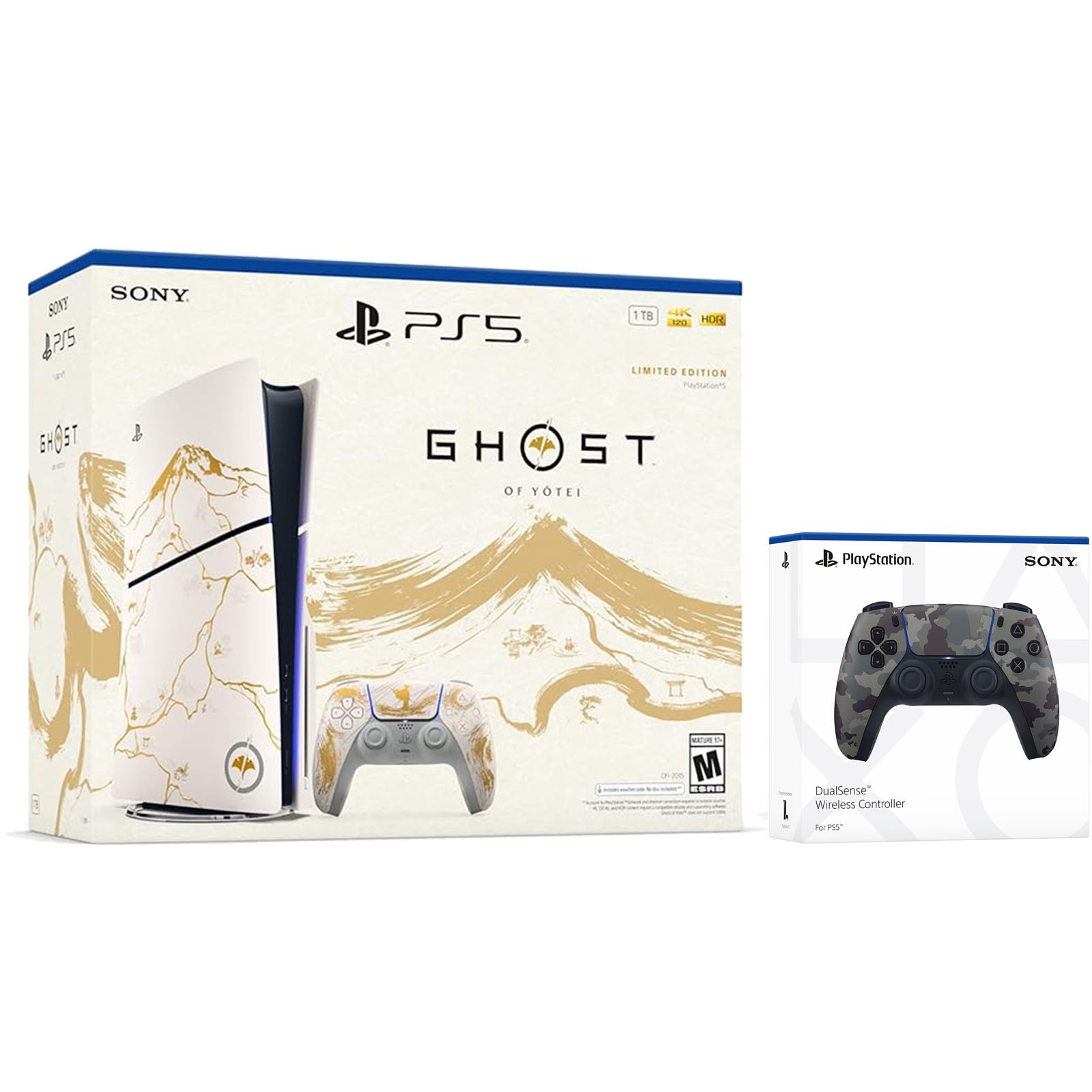 Sony PlayStation 5 Ghost of Yotei Disc + Extra Controller – Gray Camo