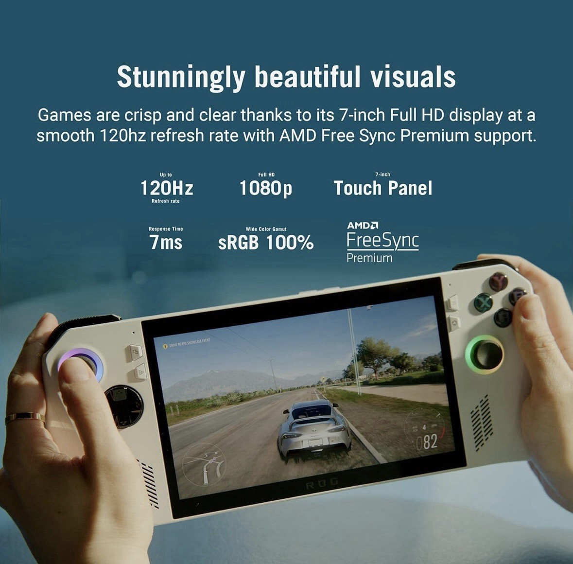 ASUS ROG Ally 7″ 120Hz FHD 1080p Gaming Handheld AMD Ryzen Z1 512GB White