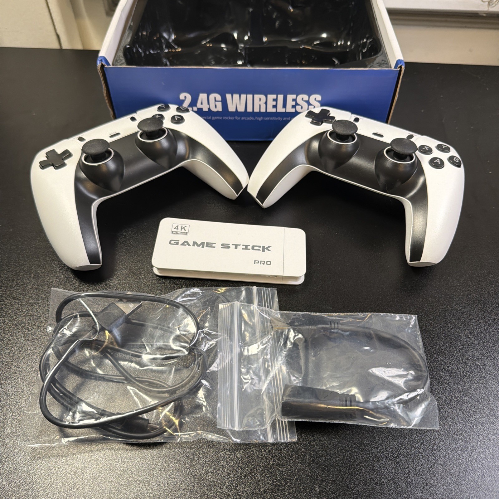 2.4G Wireless Retro Game Console Stick With Two Controllers Open Box
