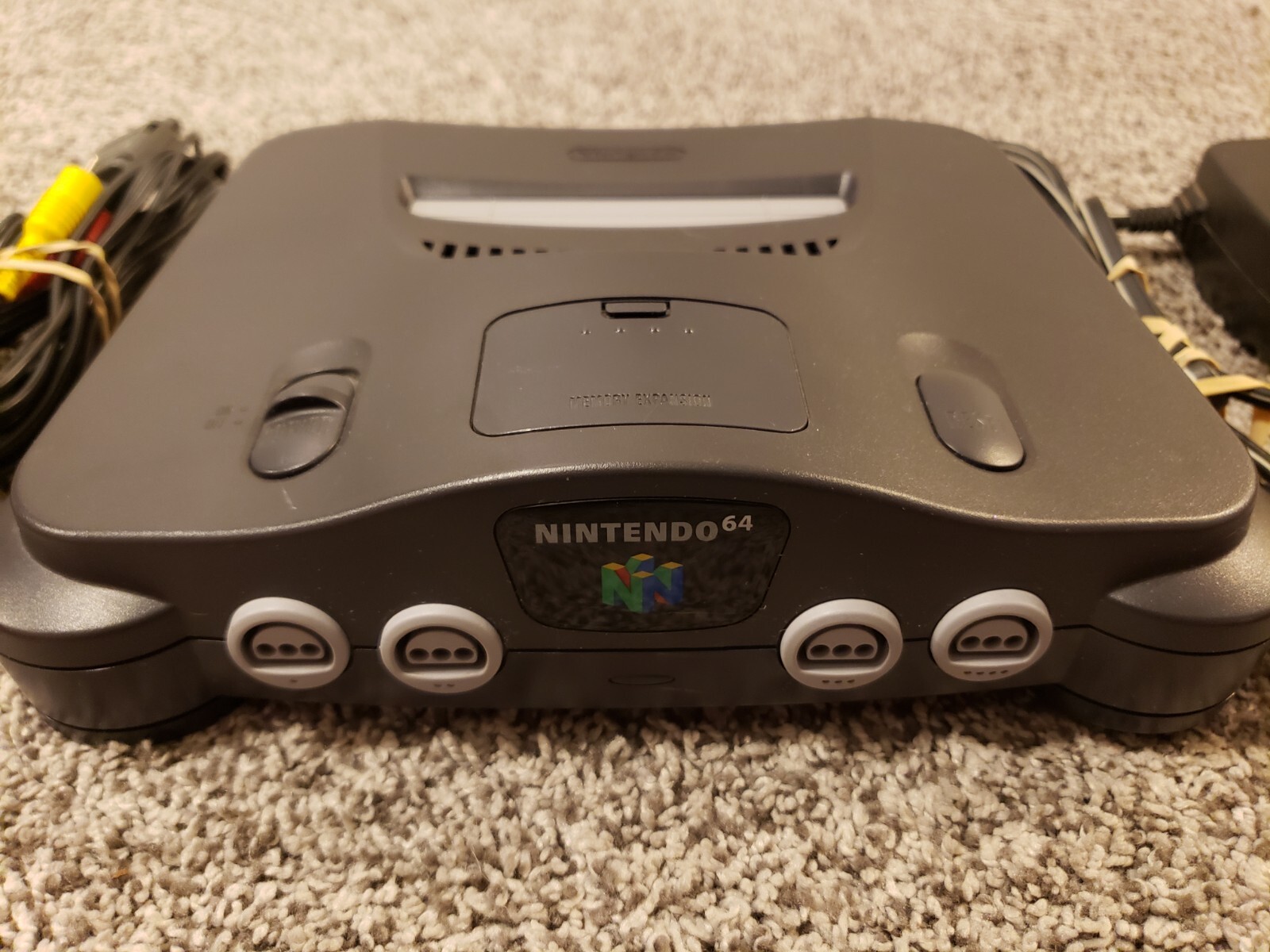 Nintendo 64 N64 System Console w OEM Controller, Jumper Pak ALL OEM CORDS, WORKS