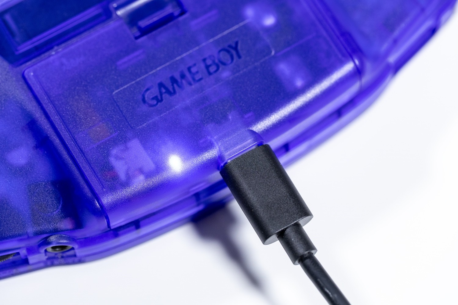 Nintendo Game Boy Advance IPS V5 Screen USB-C Charge Upgrade Transparent Purple