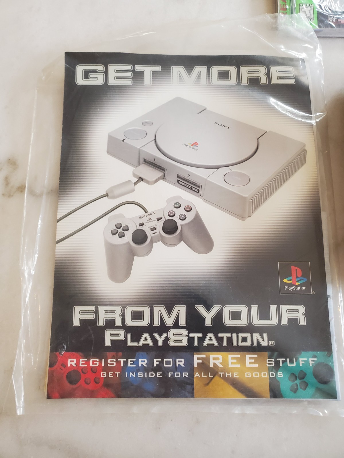 Sony Playstation PS1 Console: Sony Controller, Wires Tested + 3 Wresleting Games