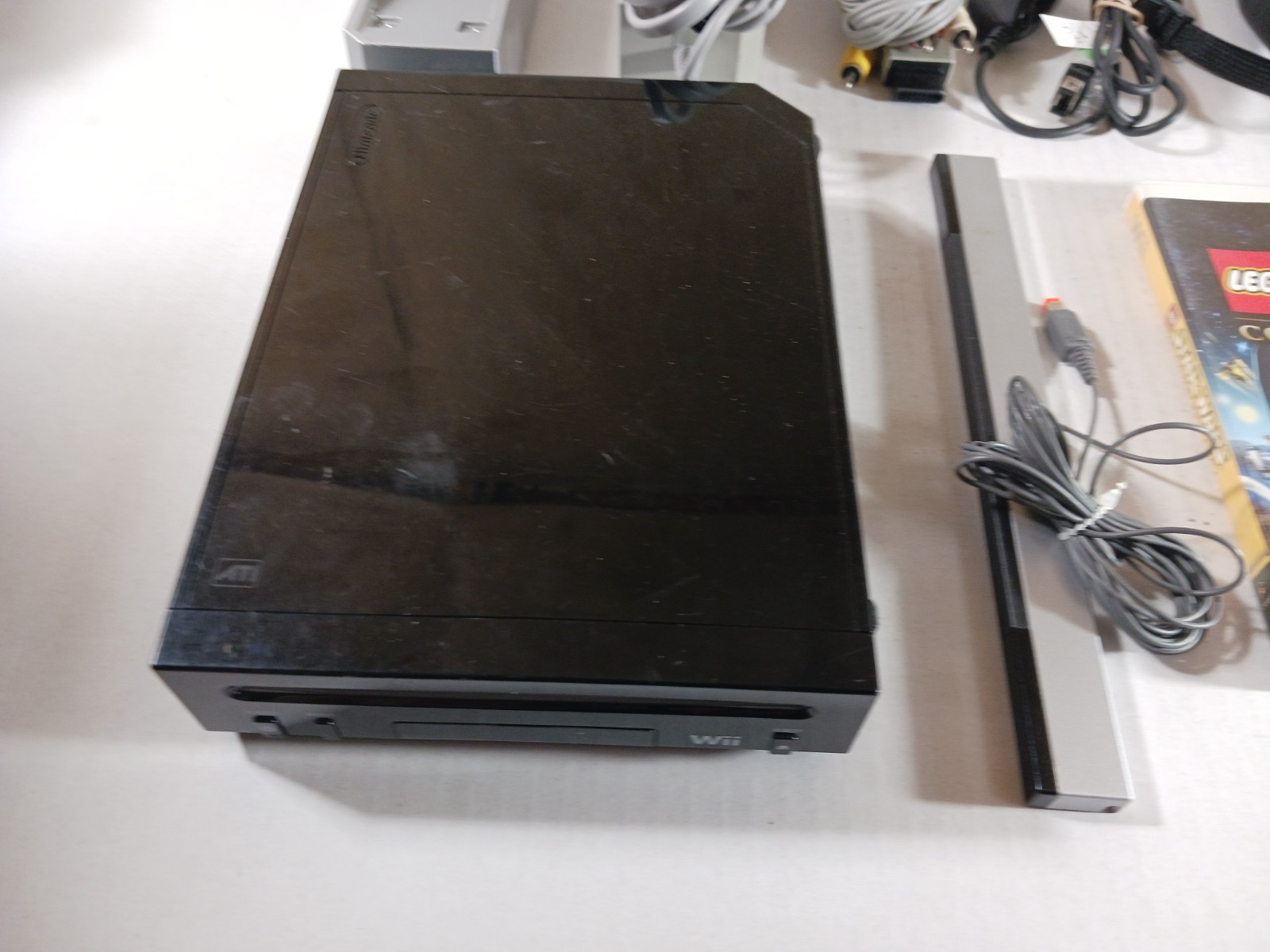 Nintendo Wii Black Console Bundle Full Set Motion Plus Lego Star Wars Tested OEM