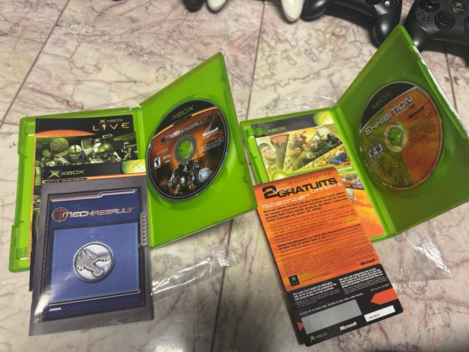 Original Xbox Bundle 320GB Samsung Logitech 4 Controllers DVD Remote USB Games