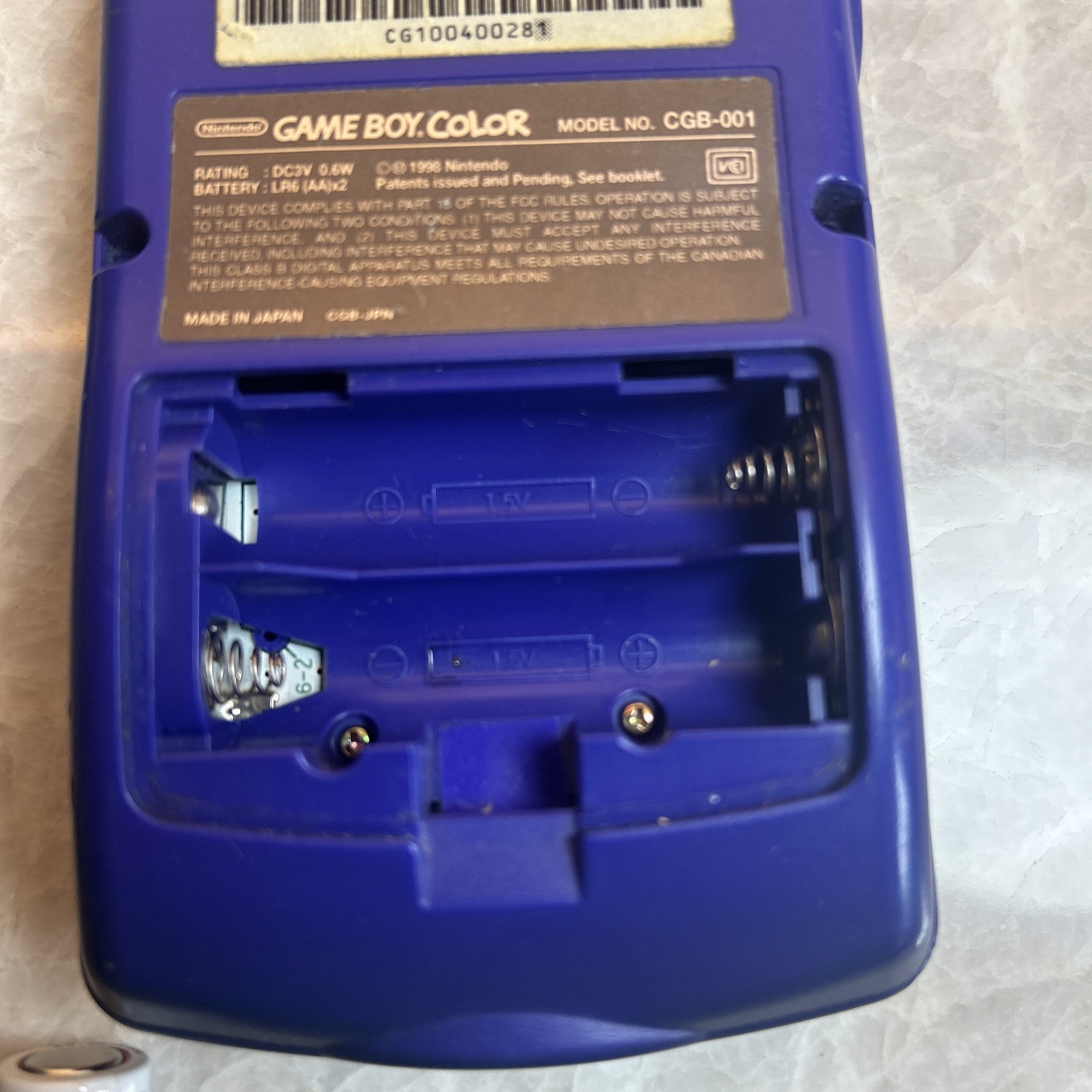 Nintendo Gameboy Grape Purple Tested Cgb-001