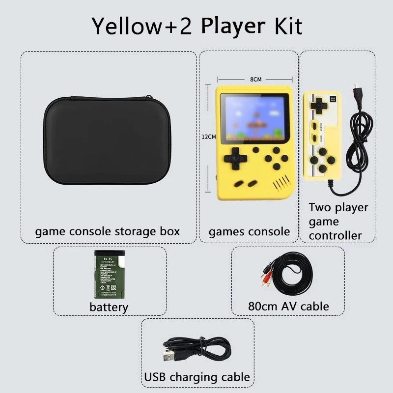 Handheld Retro Game Console 500+ Classic Games TV AV Output 1020mAh Kids Adults