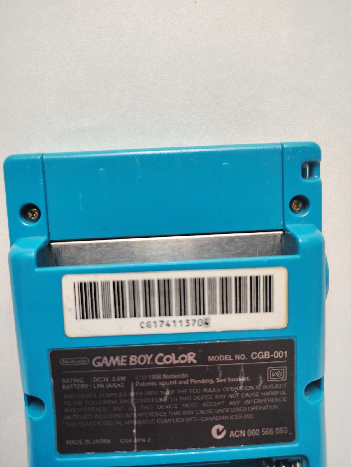 Nintendo Game Boy Color Handheld System Teal Blue CGB-001 Fully Tested See Pics