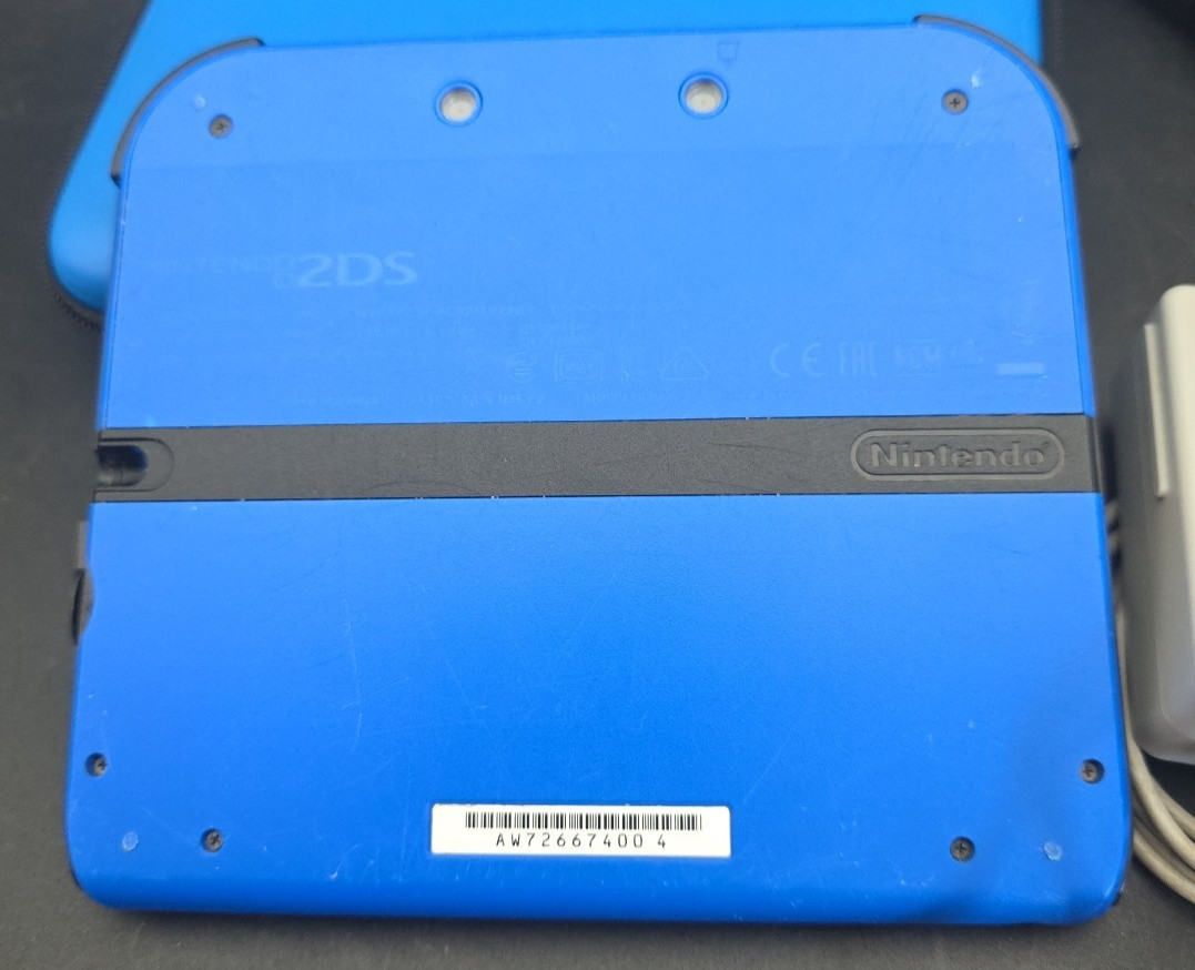 Nintendo 2DS Red Black Handheld System Wi-Fi with Charger, Case And Mario 2
