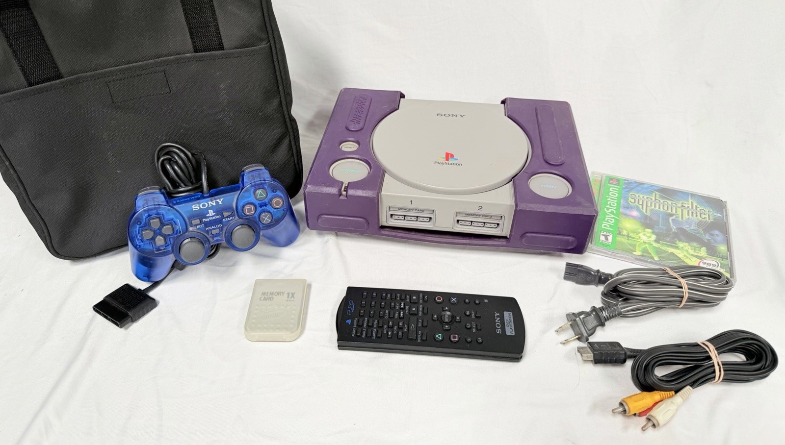 Sony PlayStation 1 PS1 Console Bundle w/ Controller SCPH-7501 W/ Cover & Case