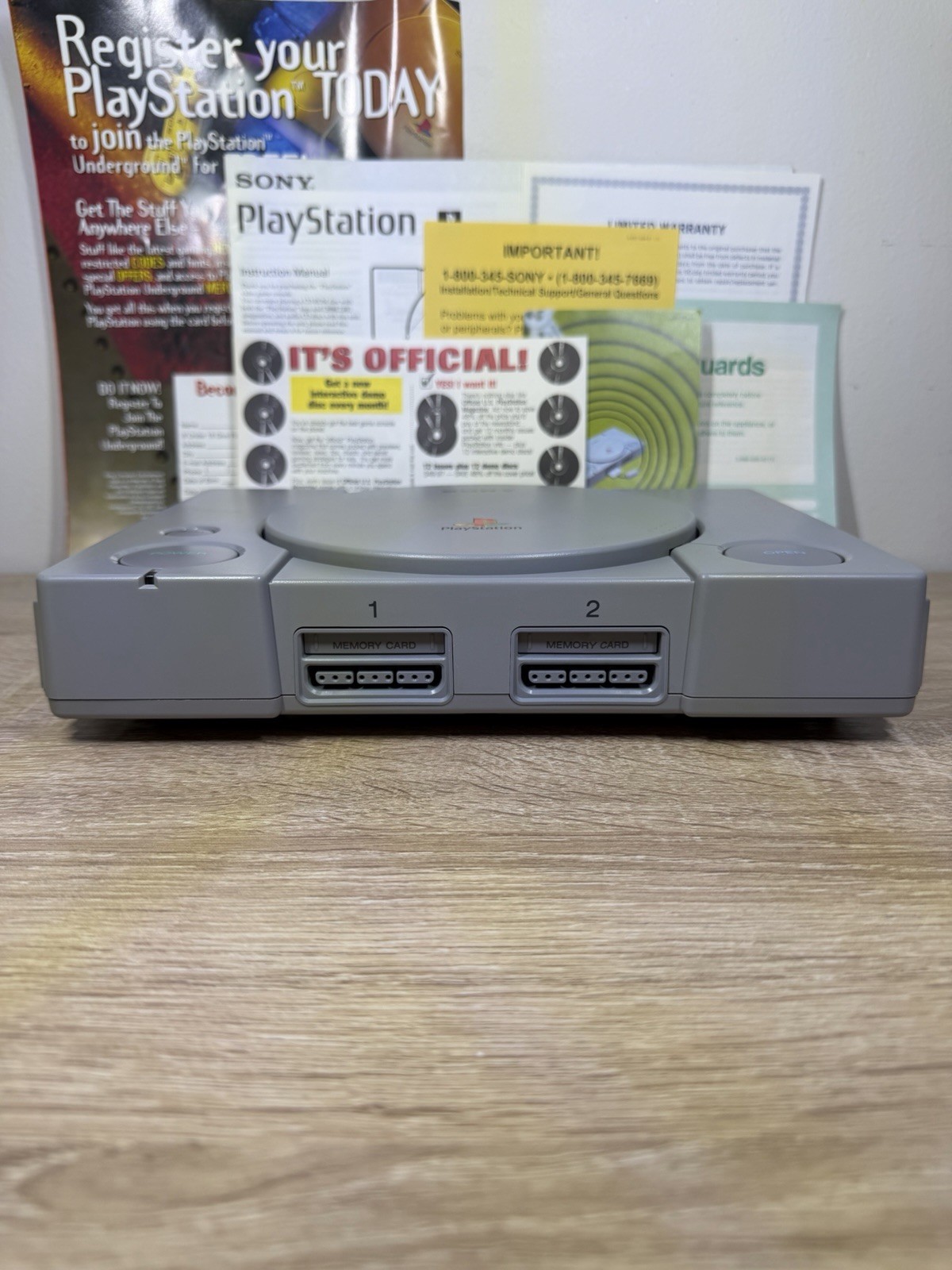 Sony PlayStation 1 PS1 Console Bundle (SCPH-7001) W/ Reg Card Manual & Inserts ✅