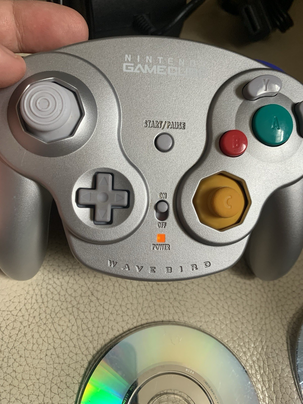 Nintendo GameCube DOL-001 Console Platinum With 3 Games, Cords And Controller.