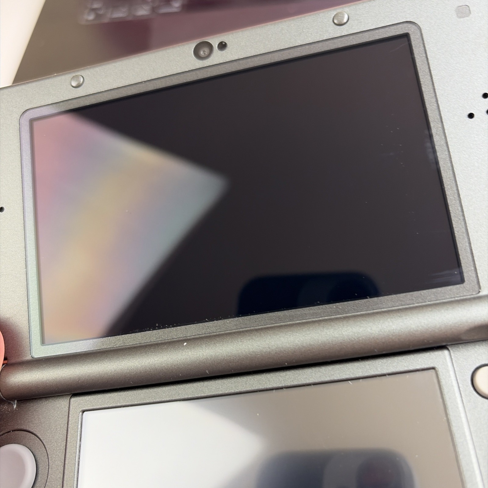 New Nintendo 3DS XL Gray Black Console W Charger Stylus US Version Bottom IPS