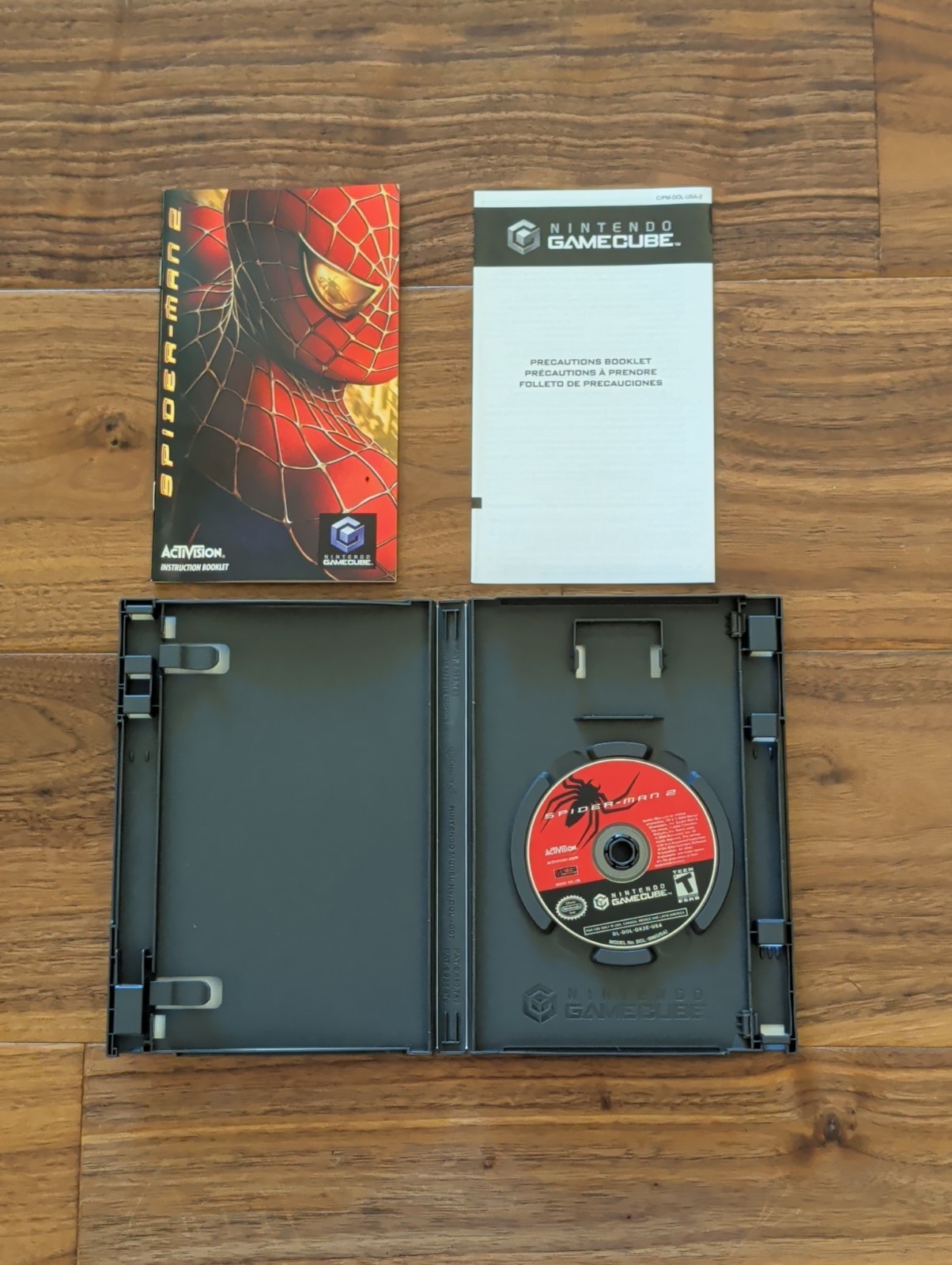 Nintendo GameCube Platinum Silver Console Bundle Spider-Man 2 CIB Cleaned TESTED